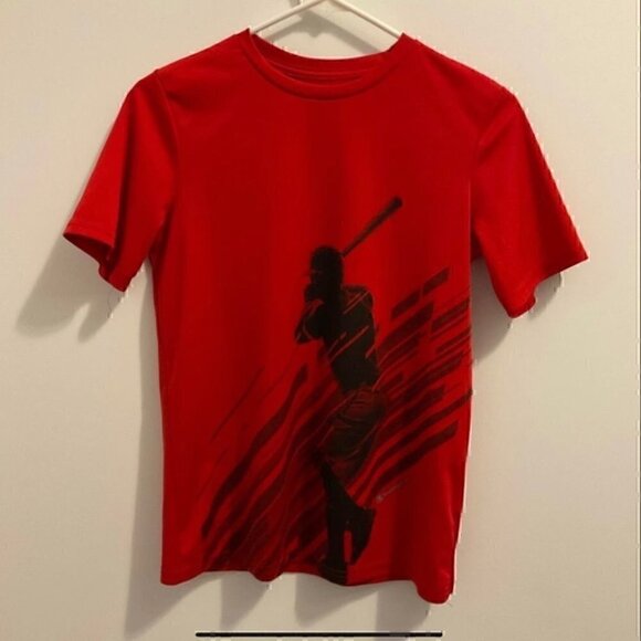 Champion Boys Red Baseball Print Shirt - Picture 3 of 5